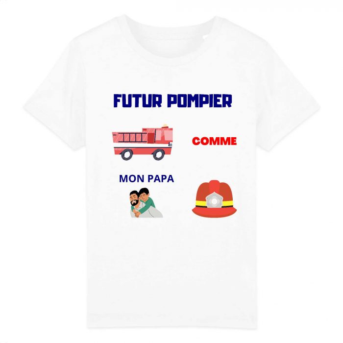 Tee shirt enfant pompier "futur pompier"