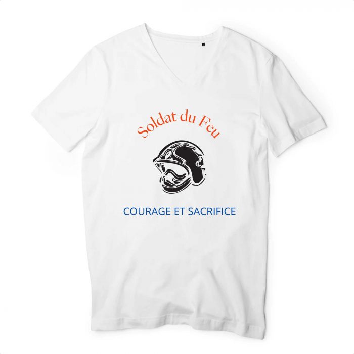 Tee shirt pompier "courage et sacrifice"