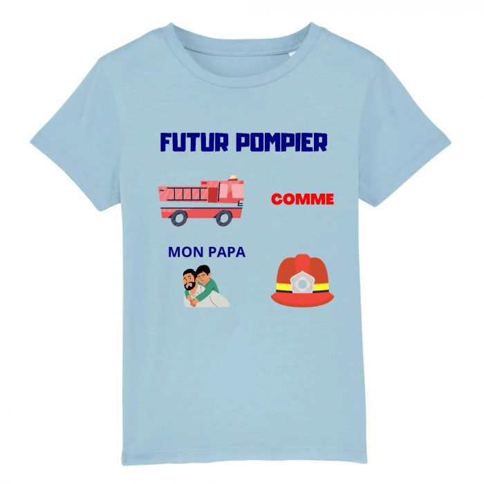 Tee shirt enfant pompier "futur pompier"
